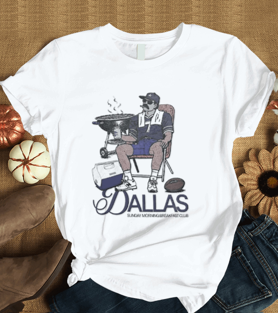 Dallas Sunday Morning Breakfast Club Tailgate Chair Grilling Football T-Shirt