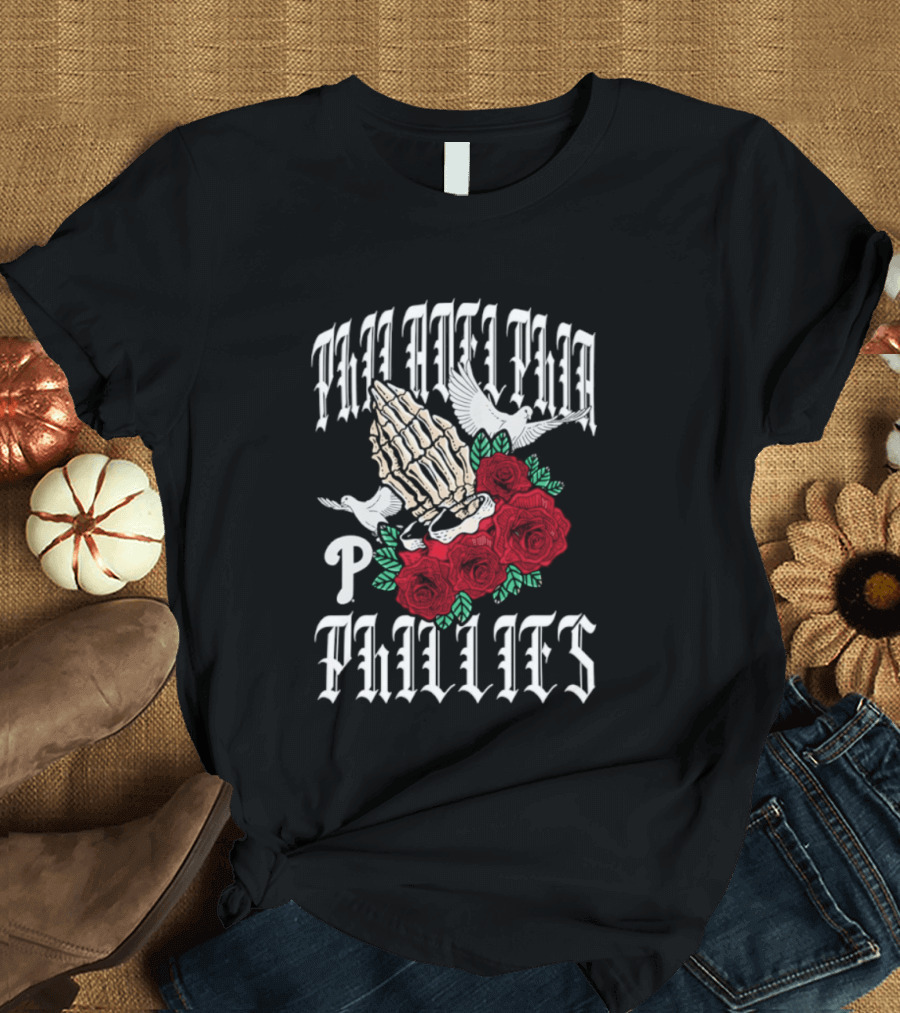 Philadelphia Phillies Gothic Bloom Halloween 2026 T-Shirt