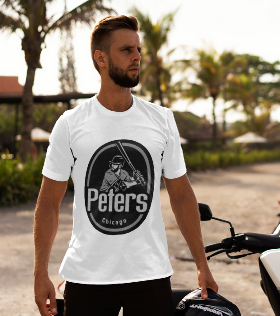 Peters Chicago Baseball Player Illustration White Sox T-Shirt