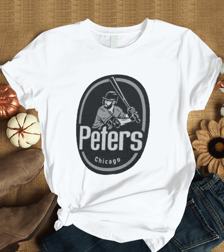 Peters Chicago Baseball Player Illustration White Sox T-Shirt