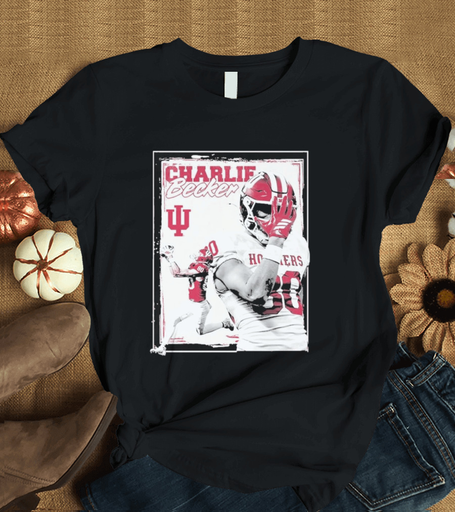 Charlie Becker Indiana Hoosiers Football Student Athlete #80 T-Shirt