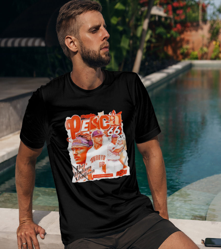 Mario Pesca 66 Oklahoma State Cowboys The Italian Stallion OSU Baseball T-Shirt