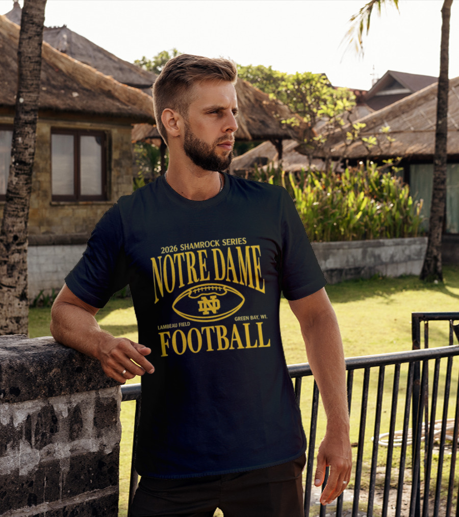 Notre Dame 2026 Shamrock Series Lambeau Field Green Bay WI Football T-Shirt