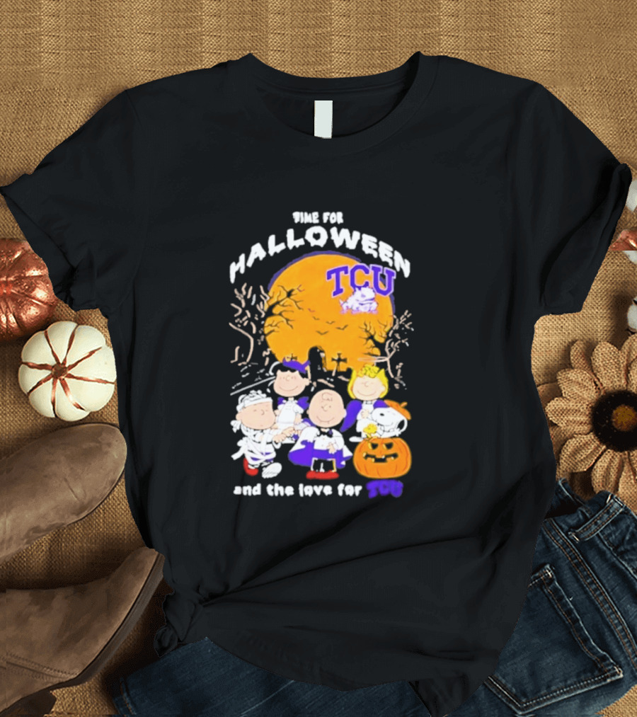 TCU Horned Frogs Halloween Snoopy Peanuts Time For The Love 2026 T-Shirt