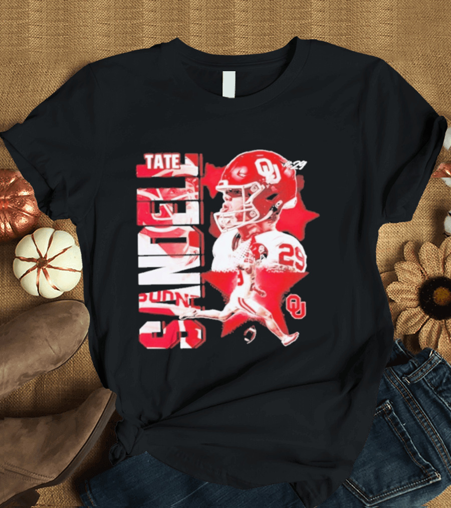 Tate Sandell 29 Oklahoma Sooners Football OU T-Shirt