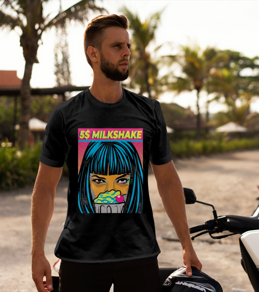 5 Dollar Milkshake Pulp Fiction 5$ Milkshake Retro Comic T-Shirt