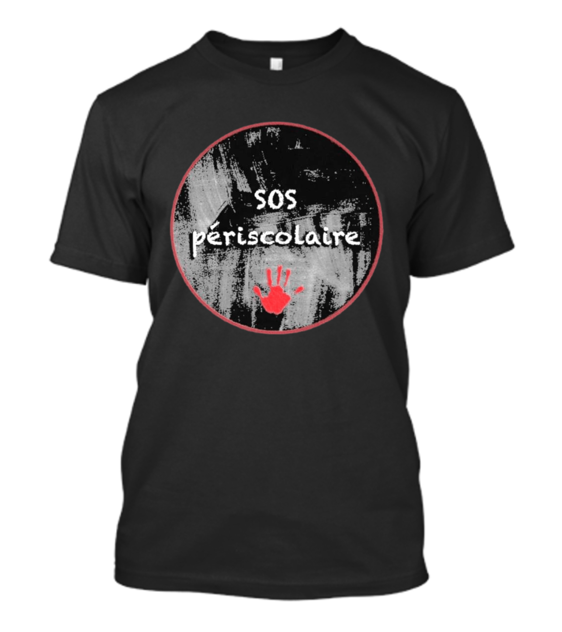 SOS Périscolaire Handprint Red And Black Circle T-Shirt
