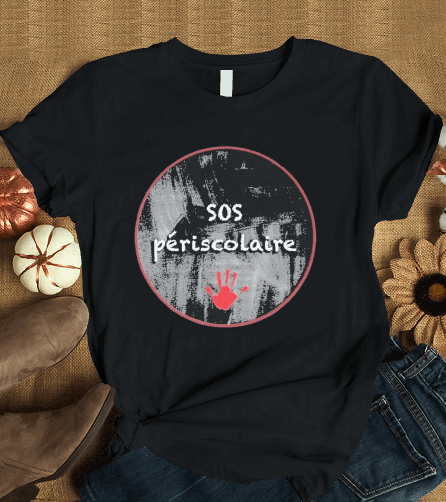 SOS Périscolaire Handprint Red And Black Circle T-Shirt