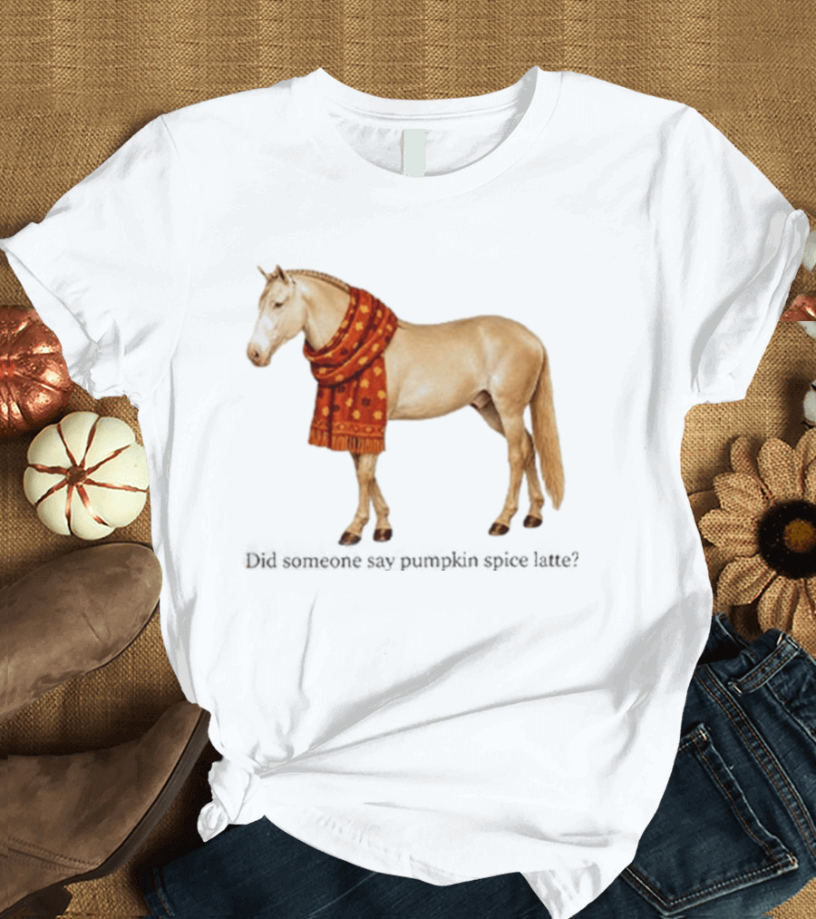 Pumpkin Spice Horse Funny Fall Scarf T-Shirt
