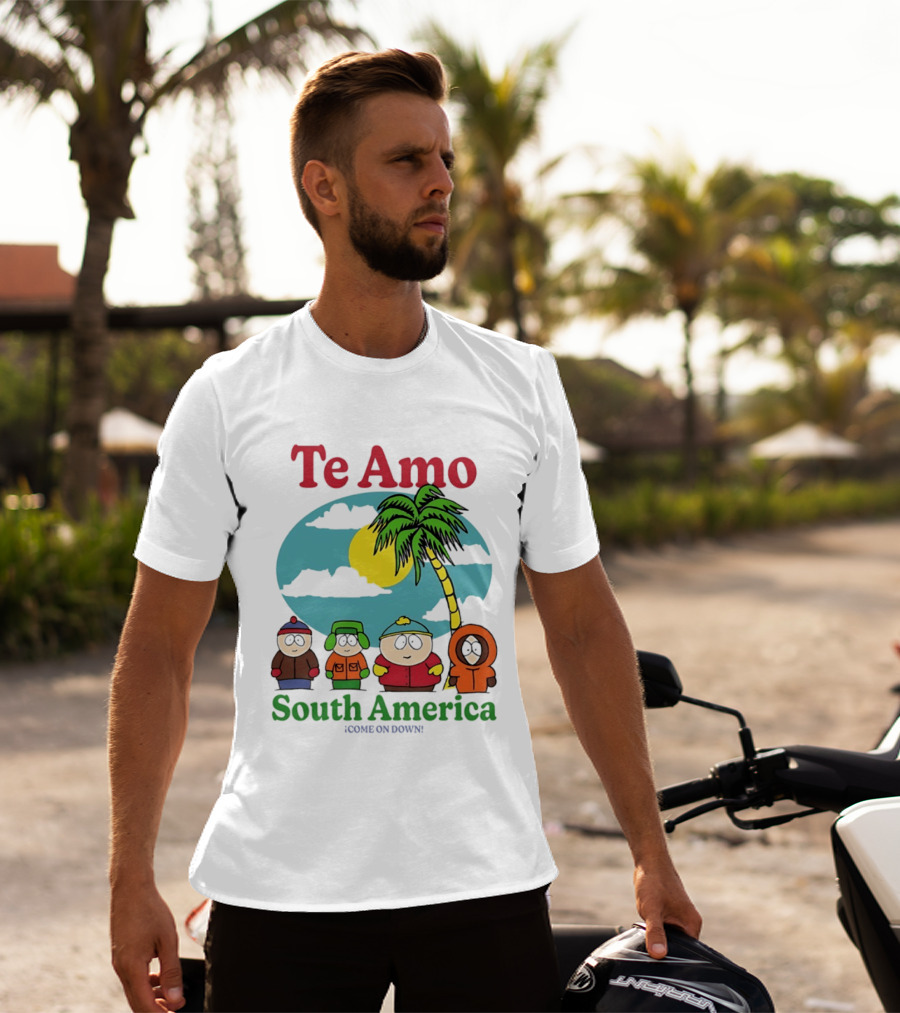 Te Amo South America South Park Characters Under Palm Tree T-Shirt
