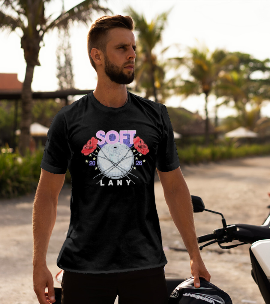 LANY Soft World Tour 2026 Glowing Globe And Red Roses T-Shirt