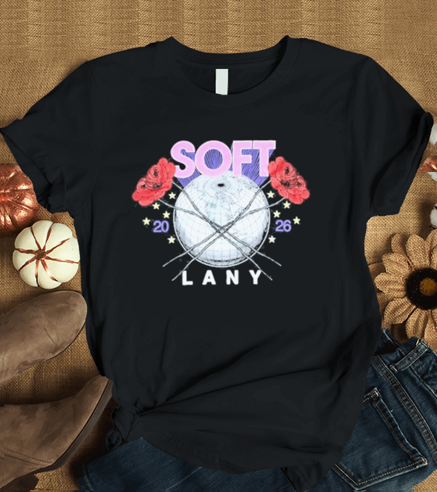 LANY Soft World Tour 2026 Glowing Globe And Red Roses T-Shirt