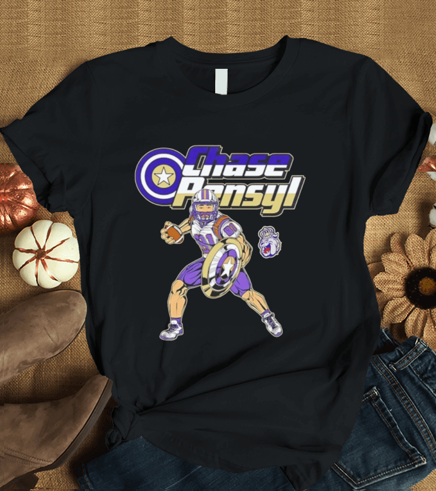 Chase Pensyl James Madison Dukes Football Superhero T-Shirt