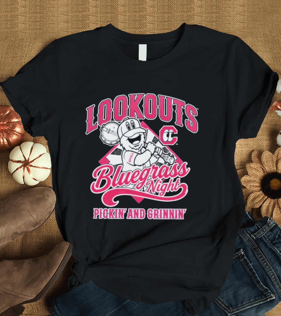 Lookouts Bluegrass Night Pickin' And Grinnin' Chattanooga Baseball C T-Shirt