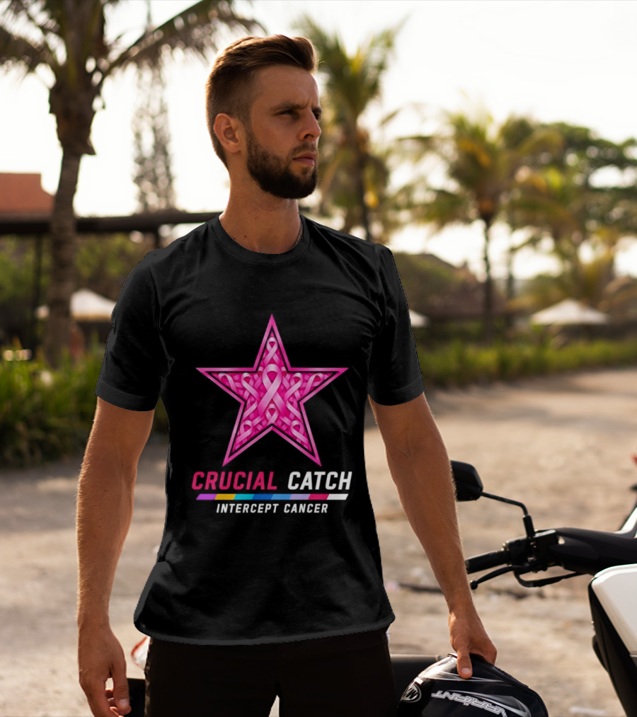 Dallas Cowboys 2026 Crucial Catch Intercept Cancer Pink Ribbon Star T-Shirt