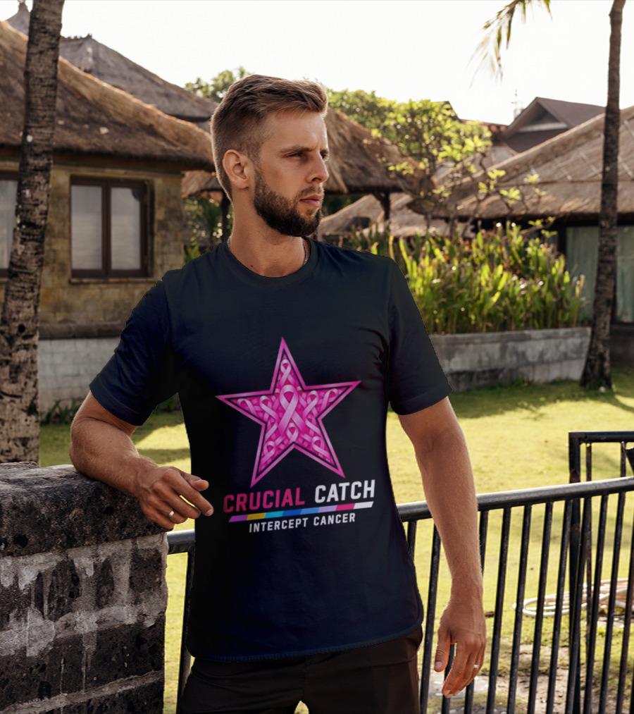 Dallas Cowboys 2026 Crucial Catch Intercept Cancer Pink Ribbon Star T-Shirt