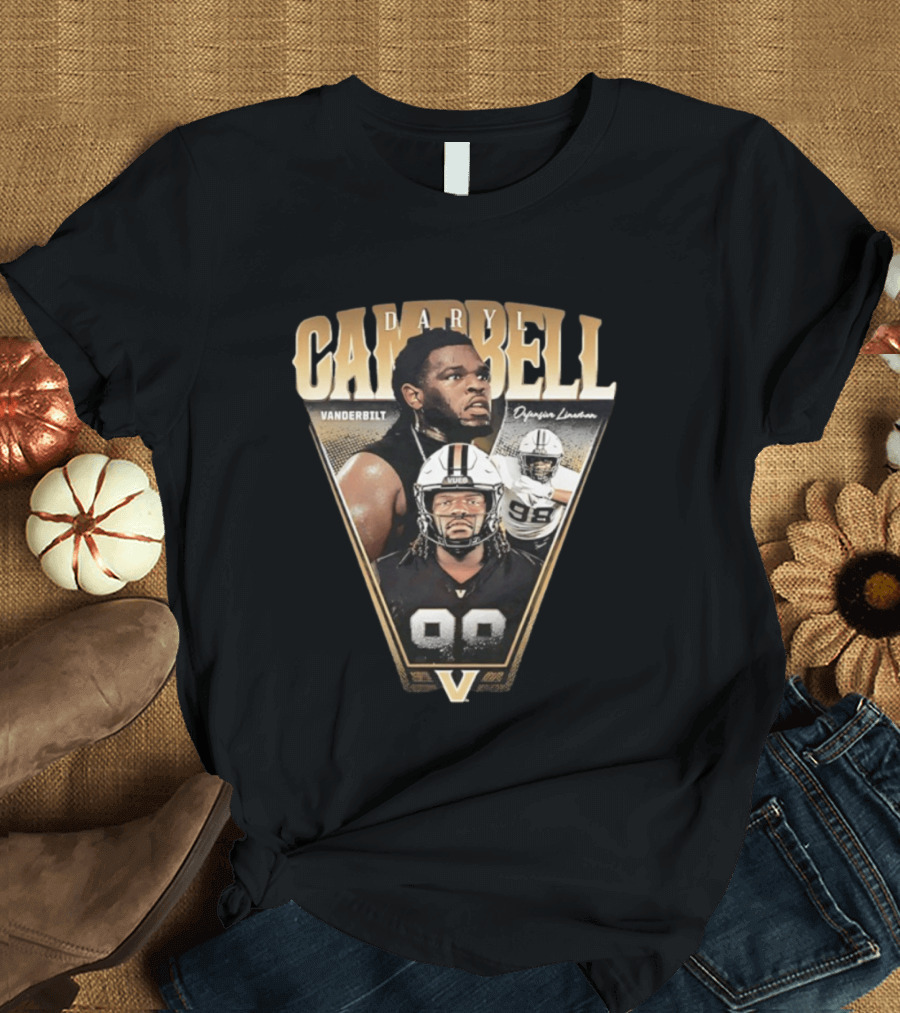 Daryl Campbell Vanderbilt Defensive Lineman NCAA Football T-Shirt