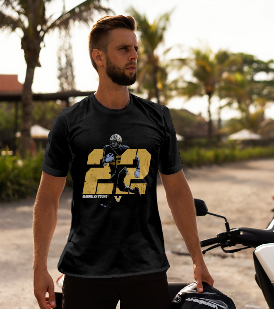 Makhilyn Young 22 Vanderbilt Commodores NCAA Football Player V T-Shirt