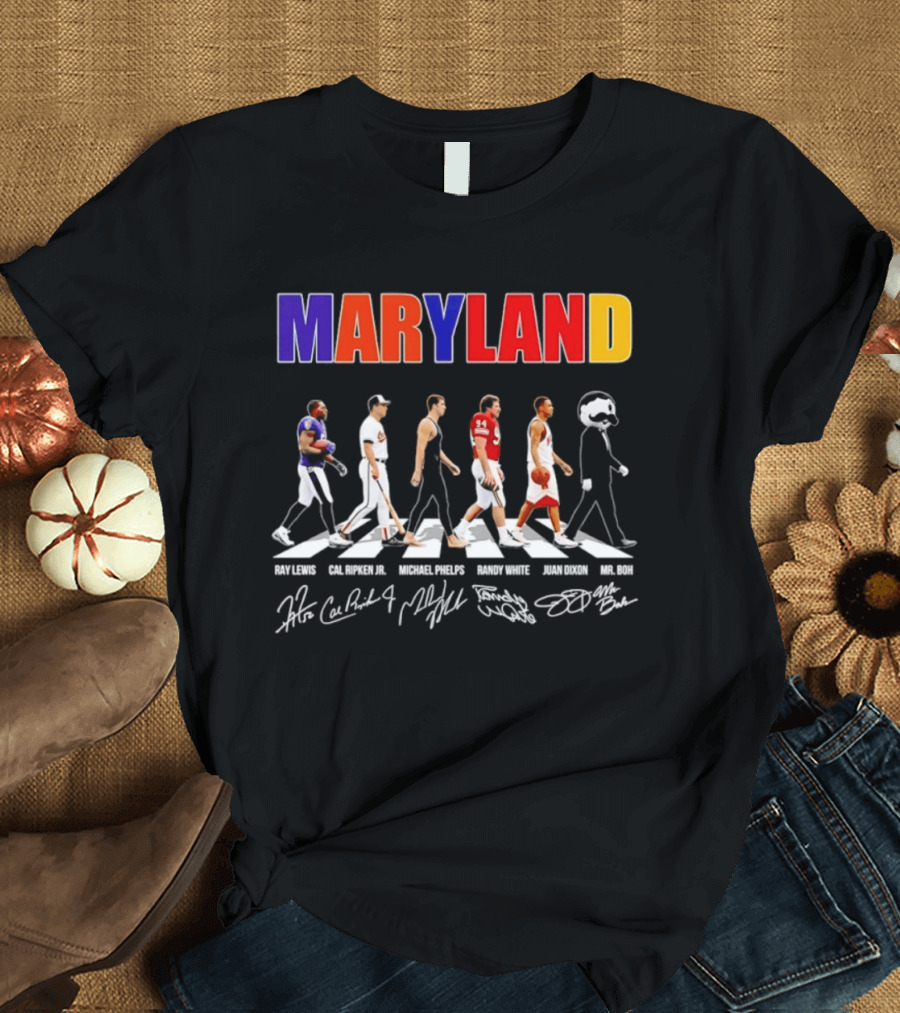 Maryland Ray Lewis Cal Ripken Jr Michael Phelps Randy White Juan Dixon Mr Boh T-Shirt