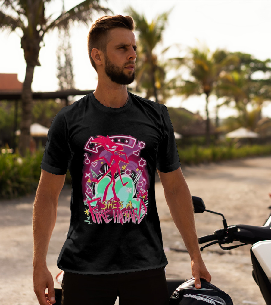 Hazbin Angel Dust She's A Fire Hazard T-Shirt