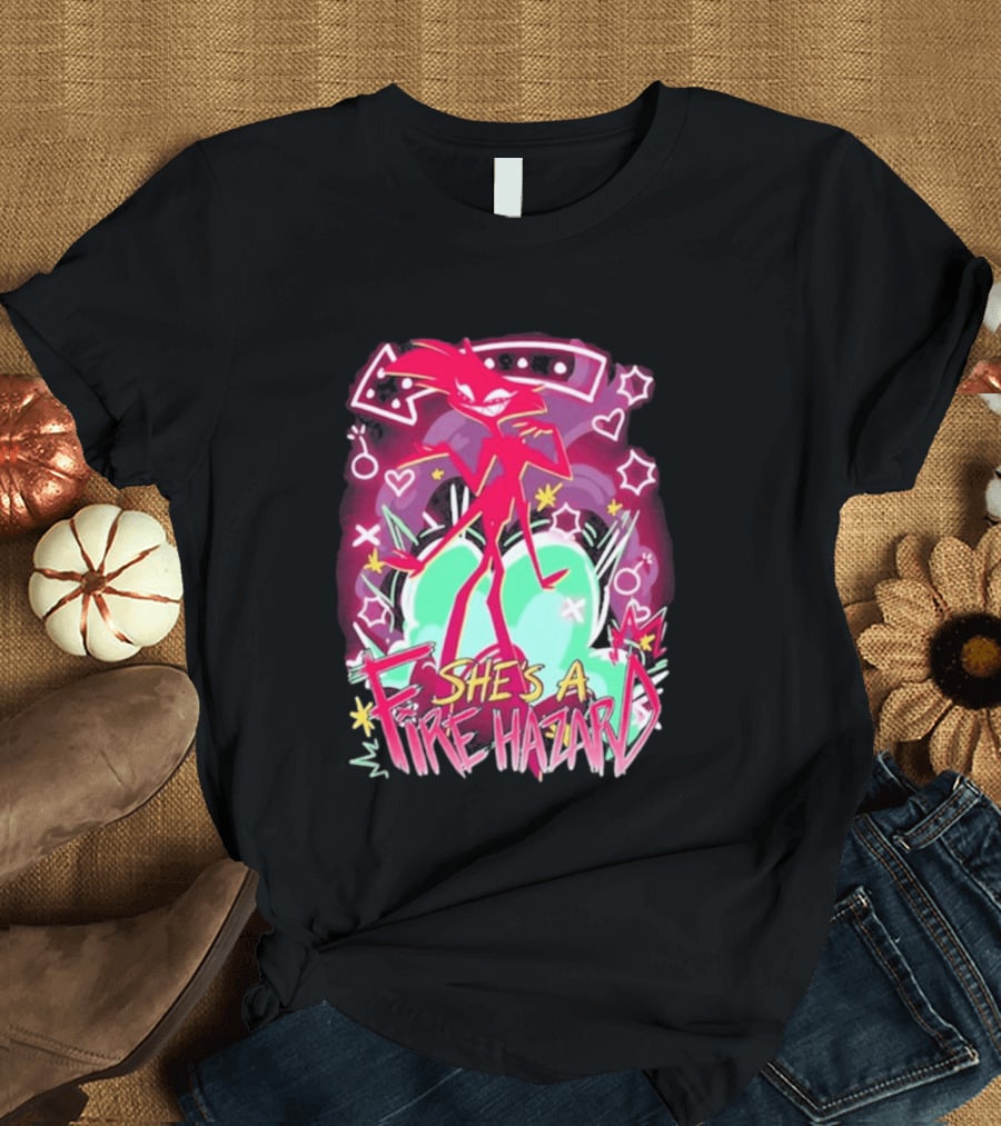 Hazbin Angel Dust She's A Fire Hazard T-Shirt