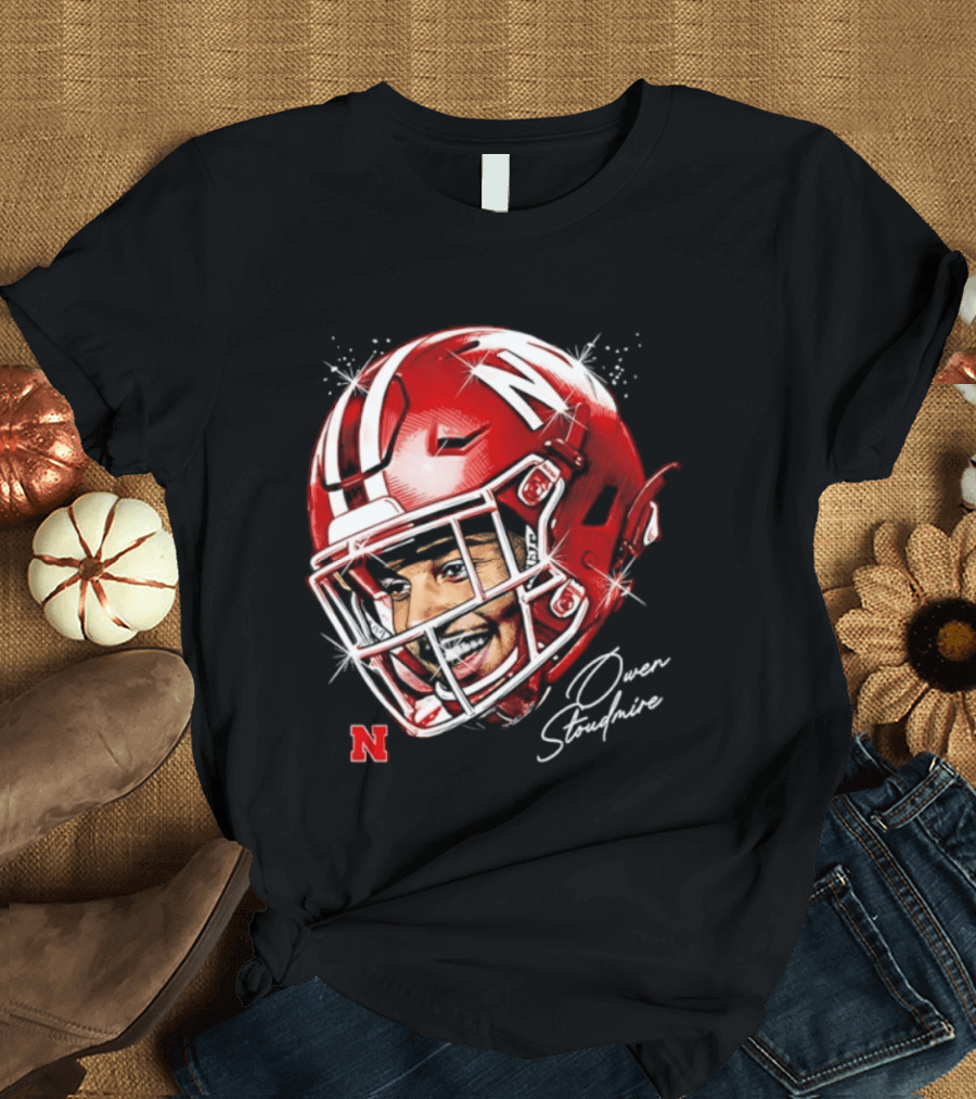 Owen Stoudmire Nebraska Cornhuskers Football Helmet T-Shirt