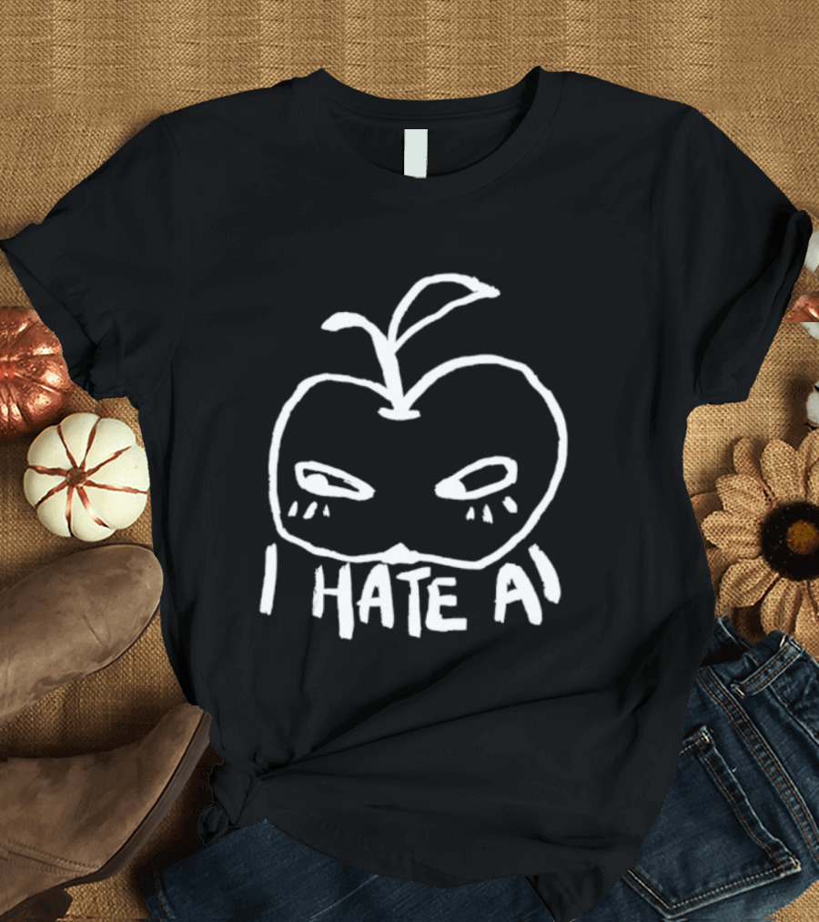 I Hate AI Apple Anti AI Technology Digital T-Shirt