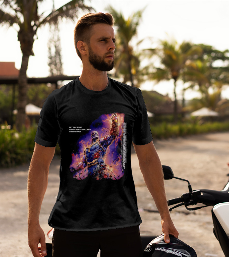 Thanos Set The Tone Grind Thrive Succeed Marvel Comics T-Shirt