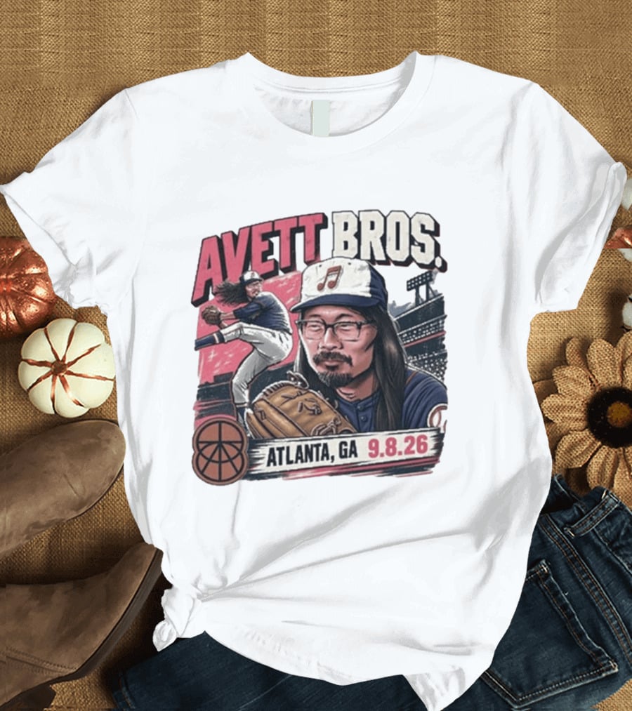 Avett Bros Baseball Themed Atlanta GA Sep 08 2026 Concert T-Shirt