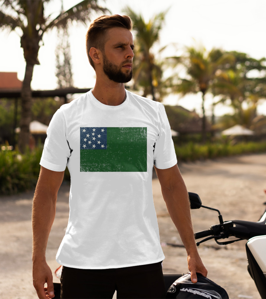 Vermont Historical Green Mountain Boys Flag Distressed T-Shirt