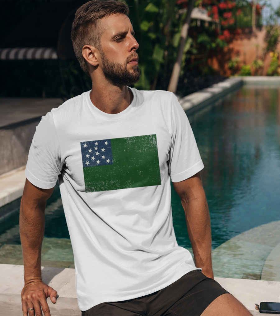 Vermont Historical Green Mountain Boys Flag Distressed T-Shirt