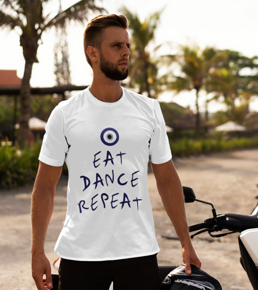 Eat Dance Repeat Evil Eye Protection Motif T-Shirt