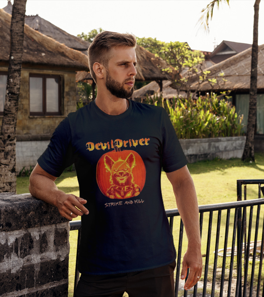 DevilDriver Halloween 2026 Strike And Kill Pumpkin T-Shirt