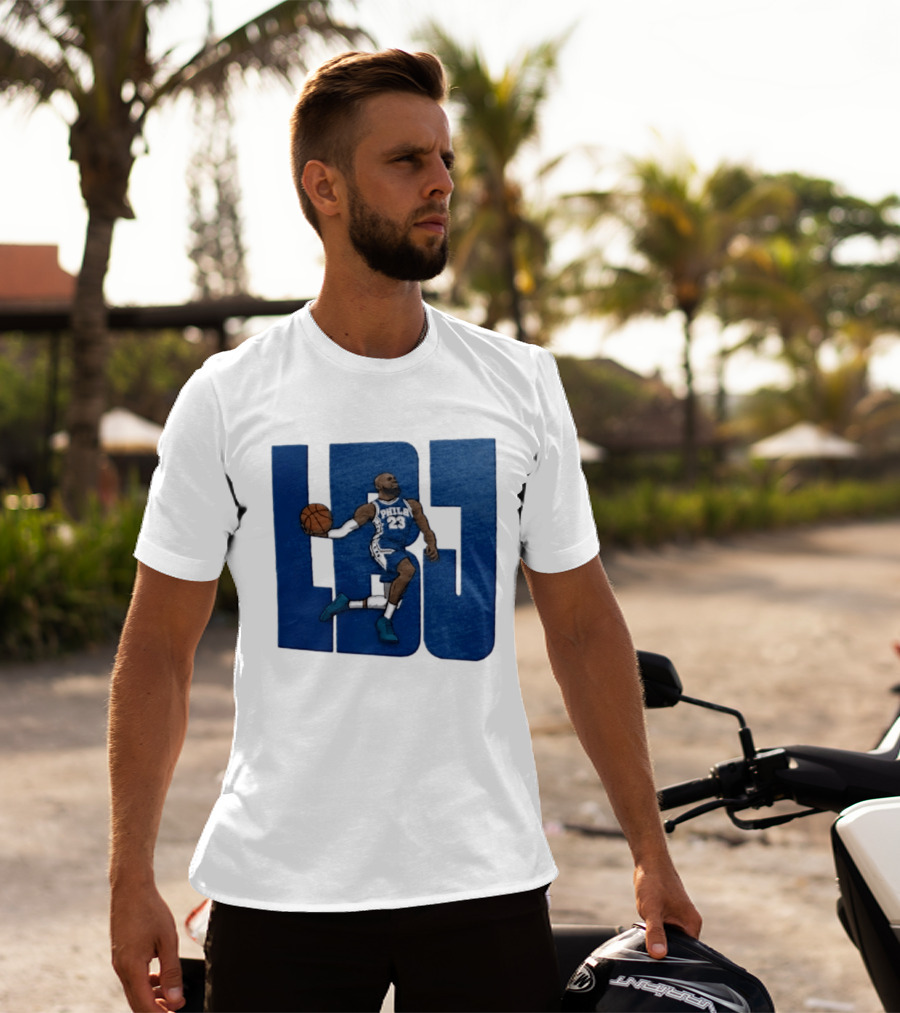 Philadelphia 76ers LBJ 23 Dribbling Basketball Caricature T-Shirt