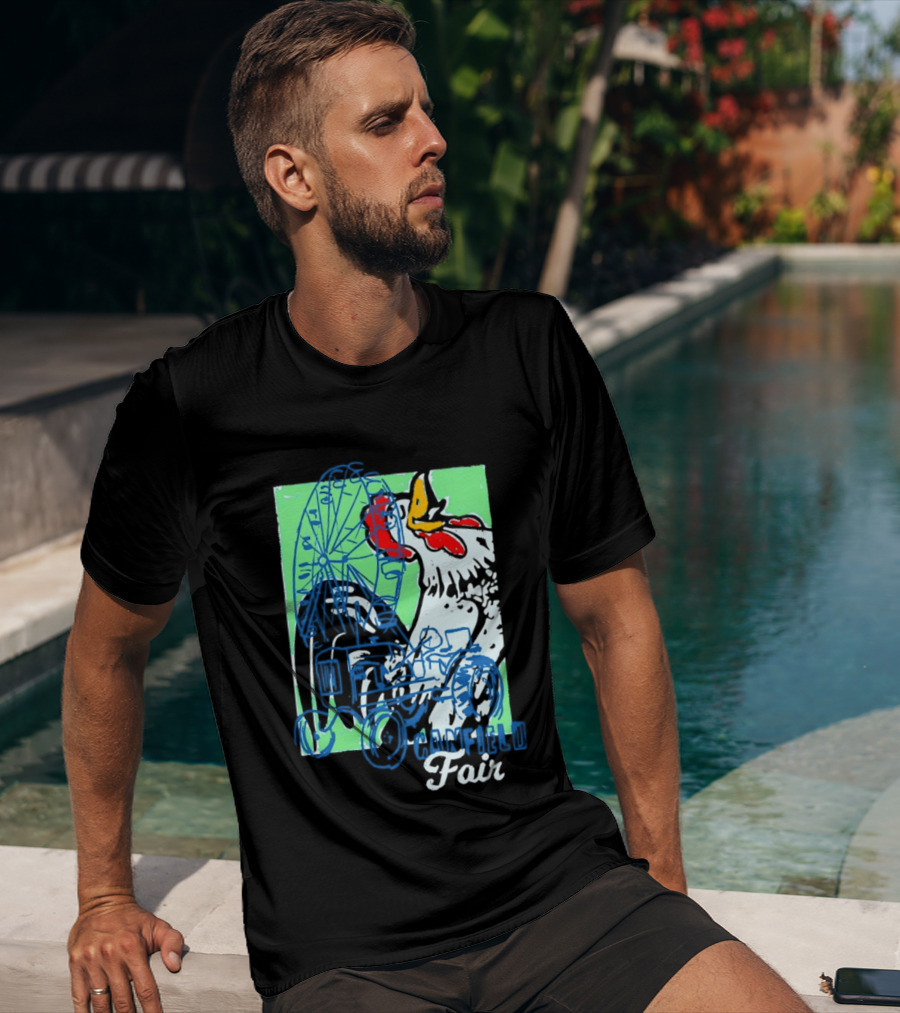 Canfield Fair Rooster Tractor Ferris Wheel Paint T-Shirt