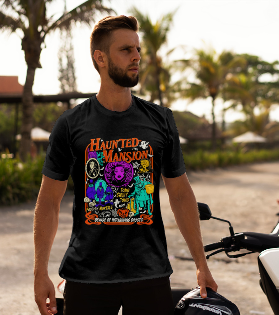 Haunted Mansion Madame Leota Beware Of Hitchhiking Ghosts Foolish Mortals Halloween T-Shirt