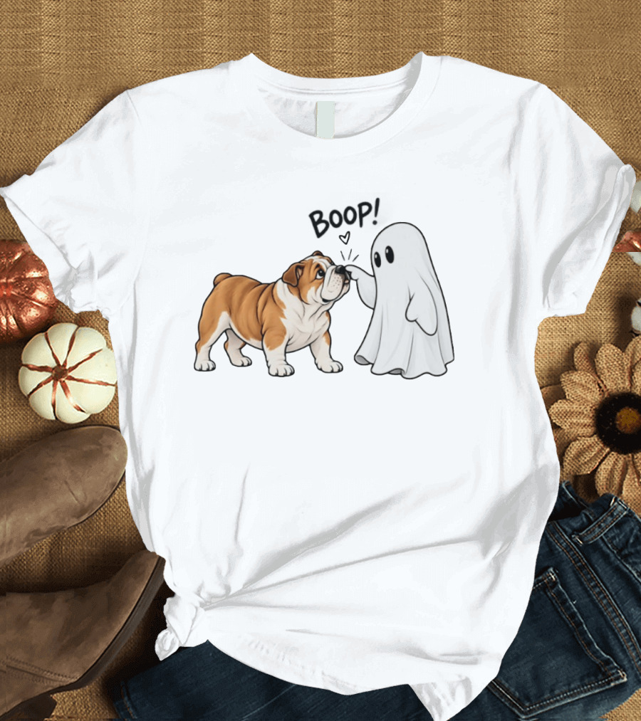 Bulldog Boop Ghost Halloween T-Shirt