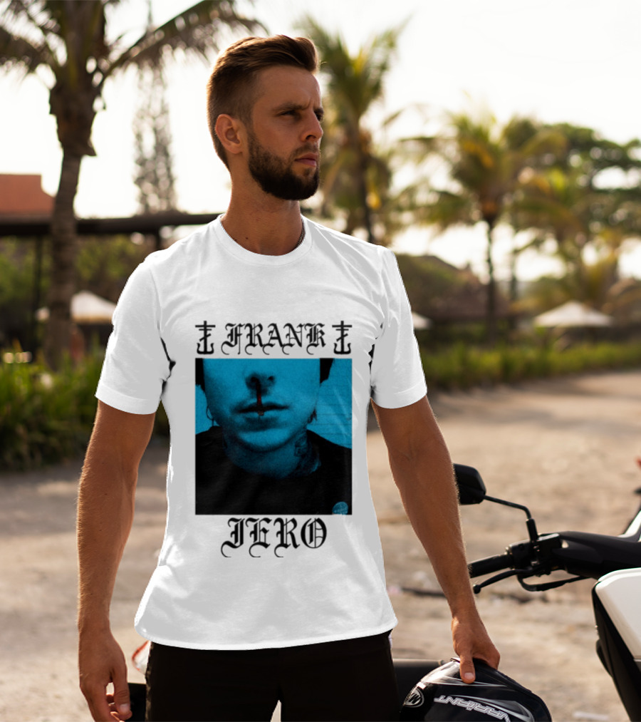 FRANK IERO Bloody Nose Blue White T-Shirt
