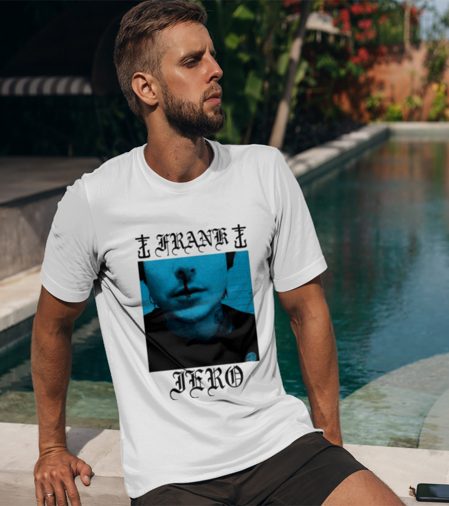 FRANK IERO Bloody Nose Blue White T-Shirt