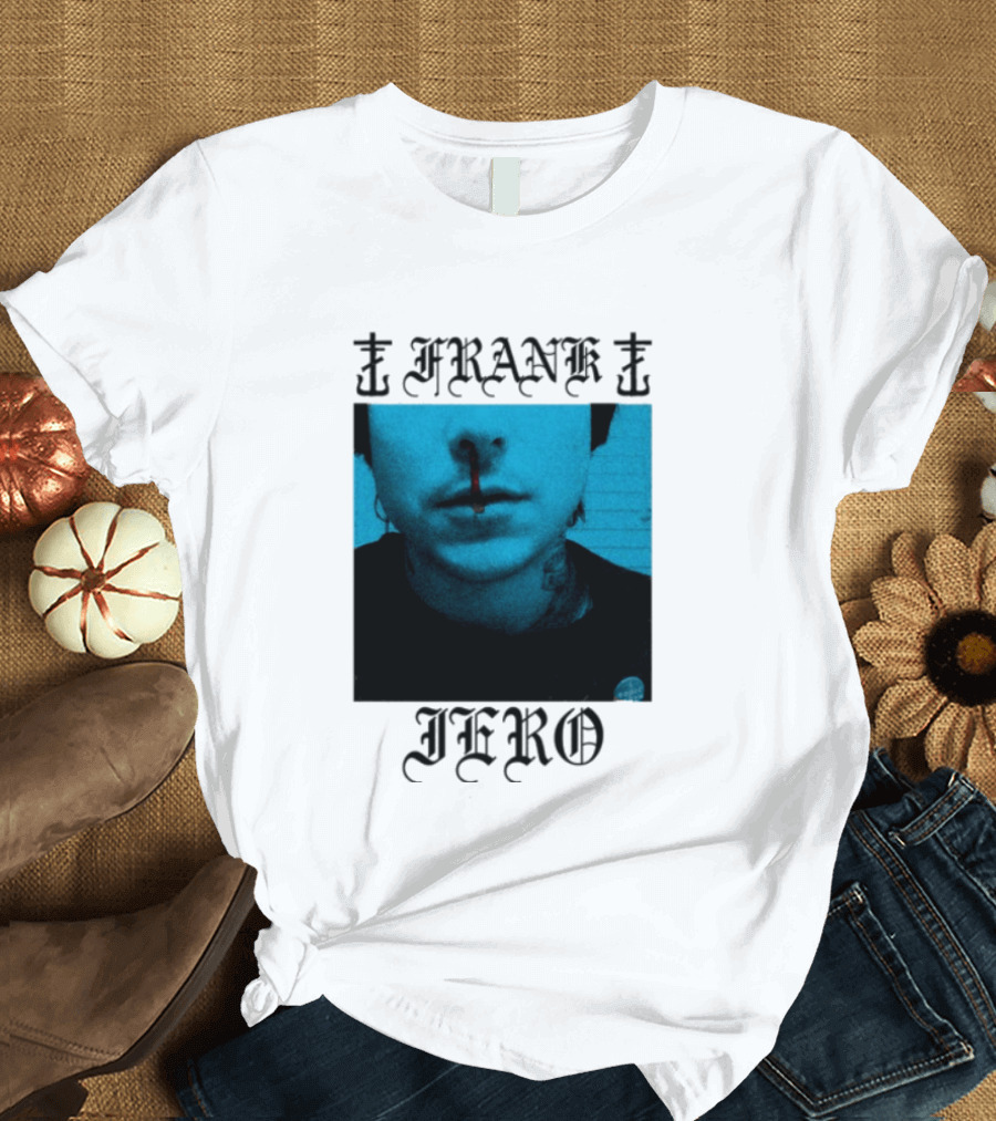FRANK IERO Bloody Nose Blue White T-Shirt
