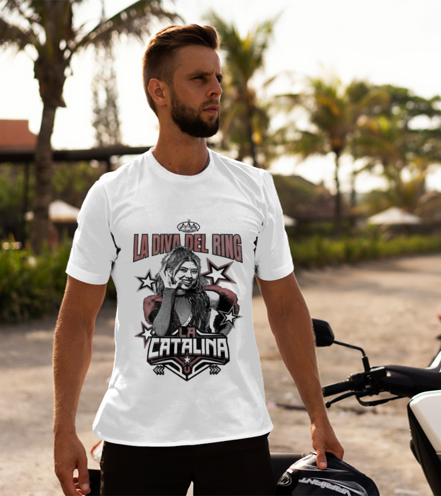 La Catalina AAA La Diva Del Ring Wrestling Star Crowned Glory T-Shirt