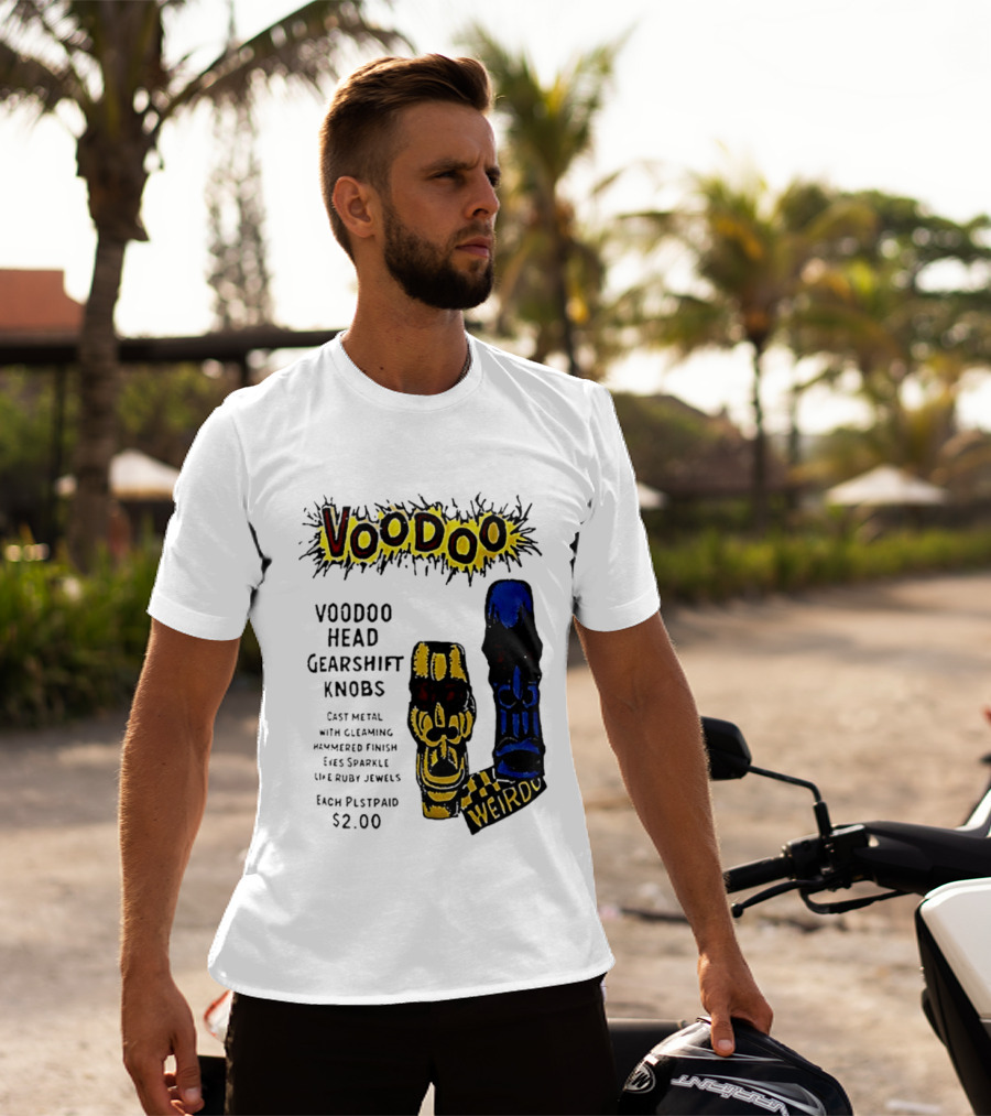 Voodoo Head Gearshift Knobs Cast Metal Weirdol Kustom Kulture T-Shirt