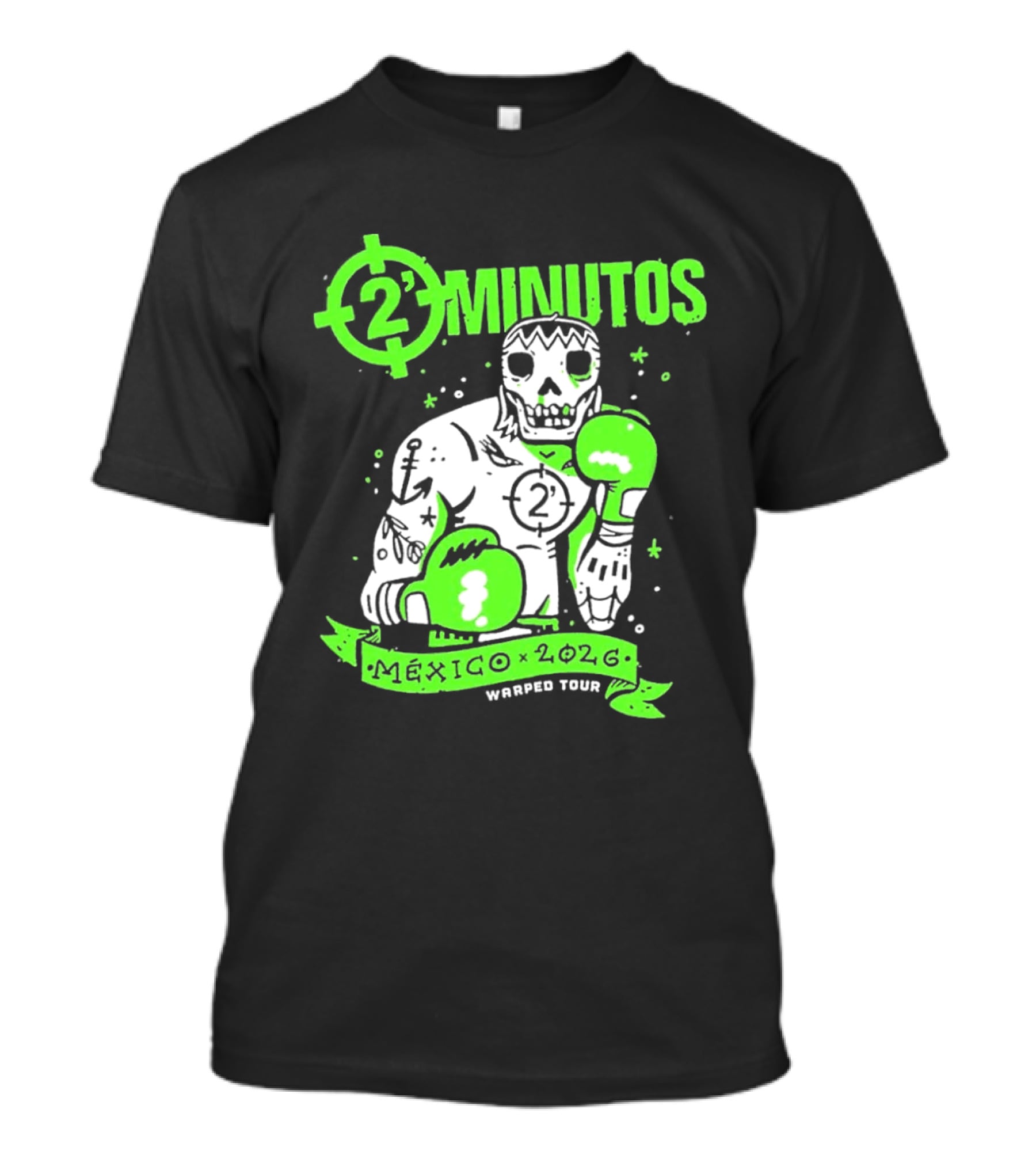 2 Minutos Mexico 2026 Skeleton Boxer Warped Tour T-Shirt