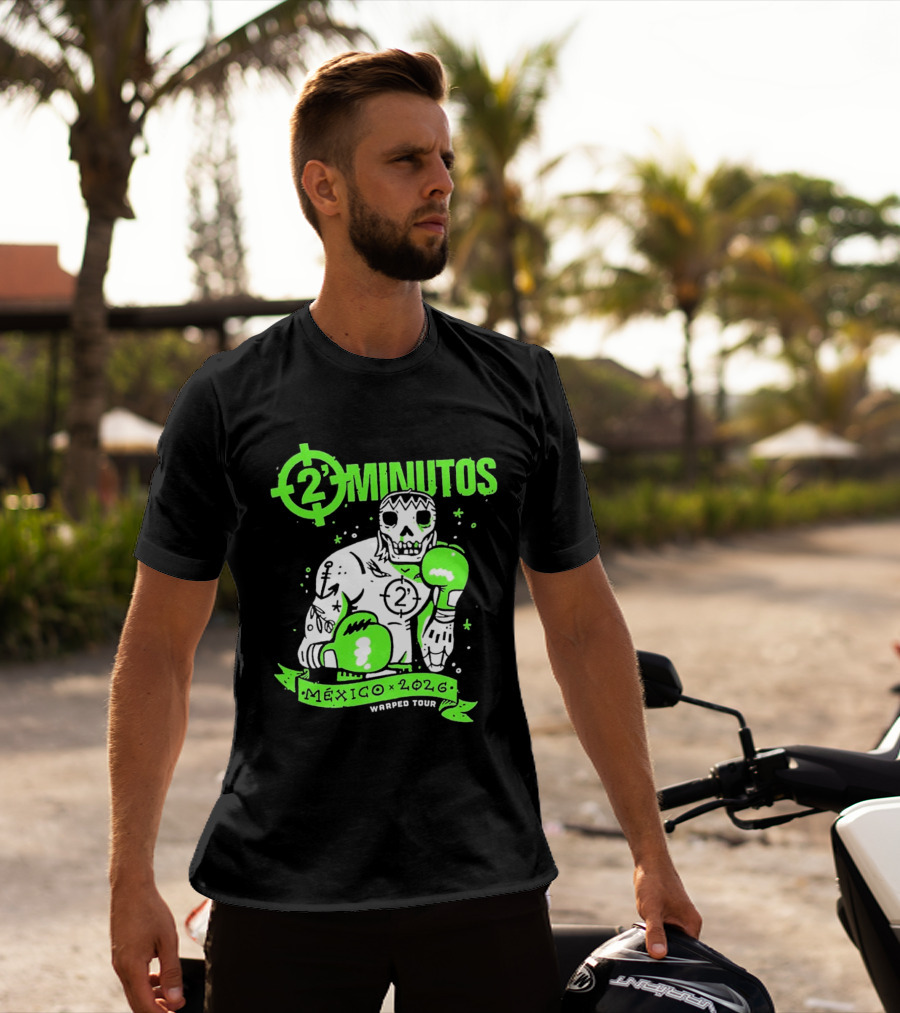 2 Minutos Mexico 2026 Skeleton Boxer Warped Tour T-Shirt