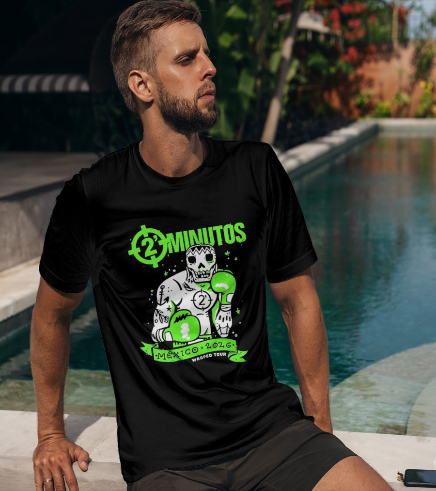 2 Minutos Mexico 2026 Skeleton Boxer Warped Tour T-Shirt