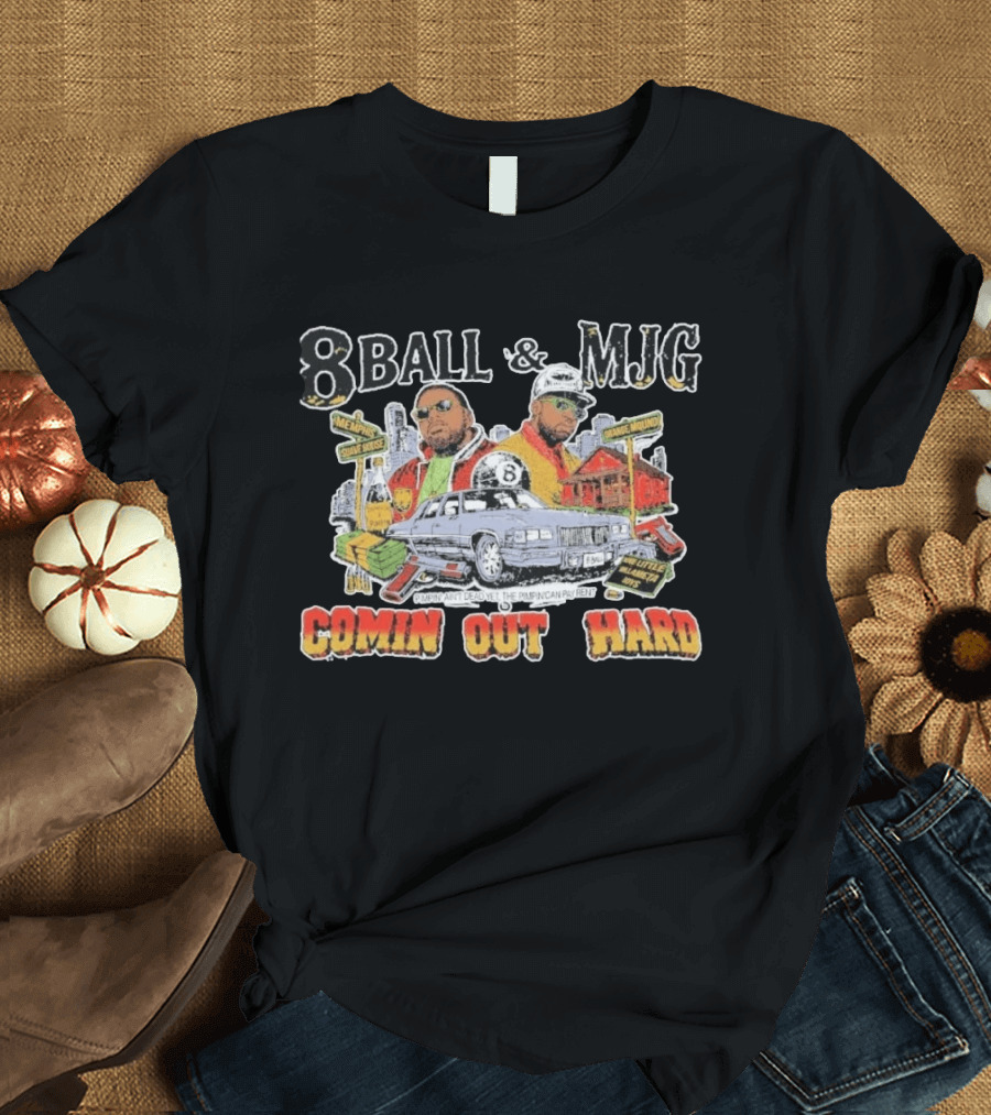 8Ball & MJG Comin Out Hard Memphis Orange Mound Pimpin' Ain't Dead Yet T-Shirt