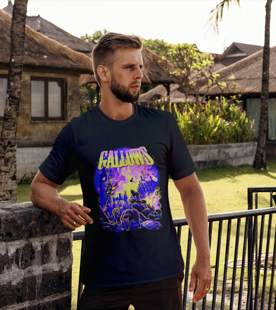 Gallows London Big Ben Wolf Apocalypse Urban Chaos Scene T-Shirt