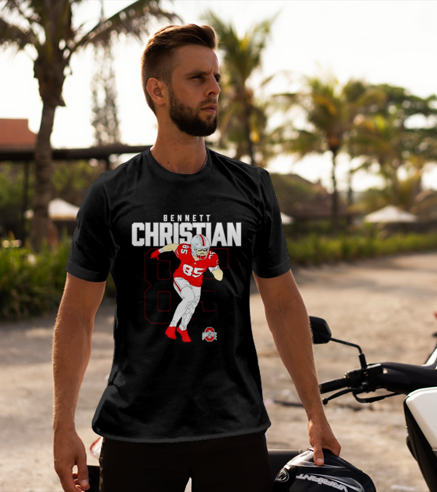 Bennett Christian 85 Ohio State Buckeyes Football Player Caricature T-Shirt