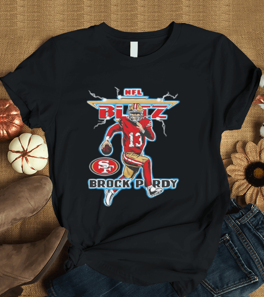 Brock Purdy NFL Blitz San Francisco 49ers SF Logo 13 T-Shirt