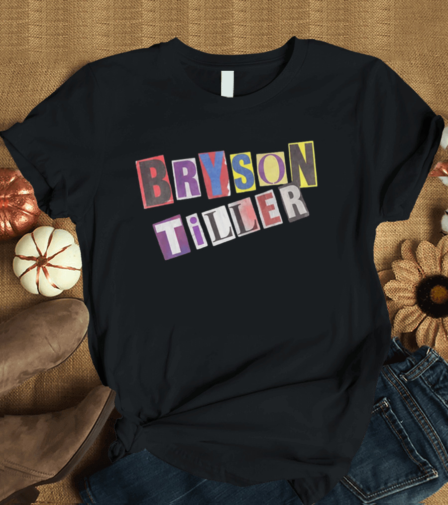Bryson Tiller 2026 Tour The Neo Trapsoul Colorful Text Collage T-Shirt